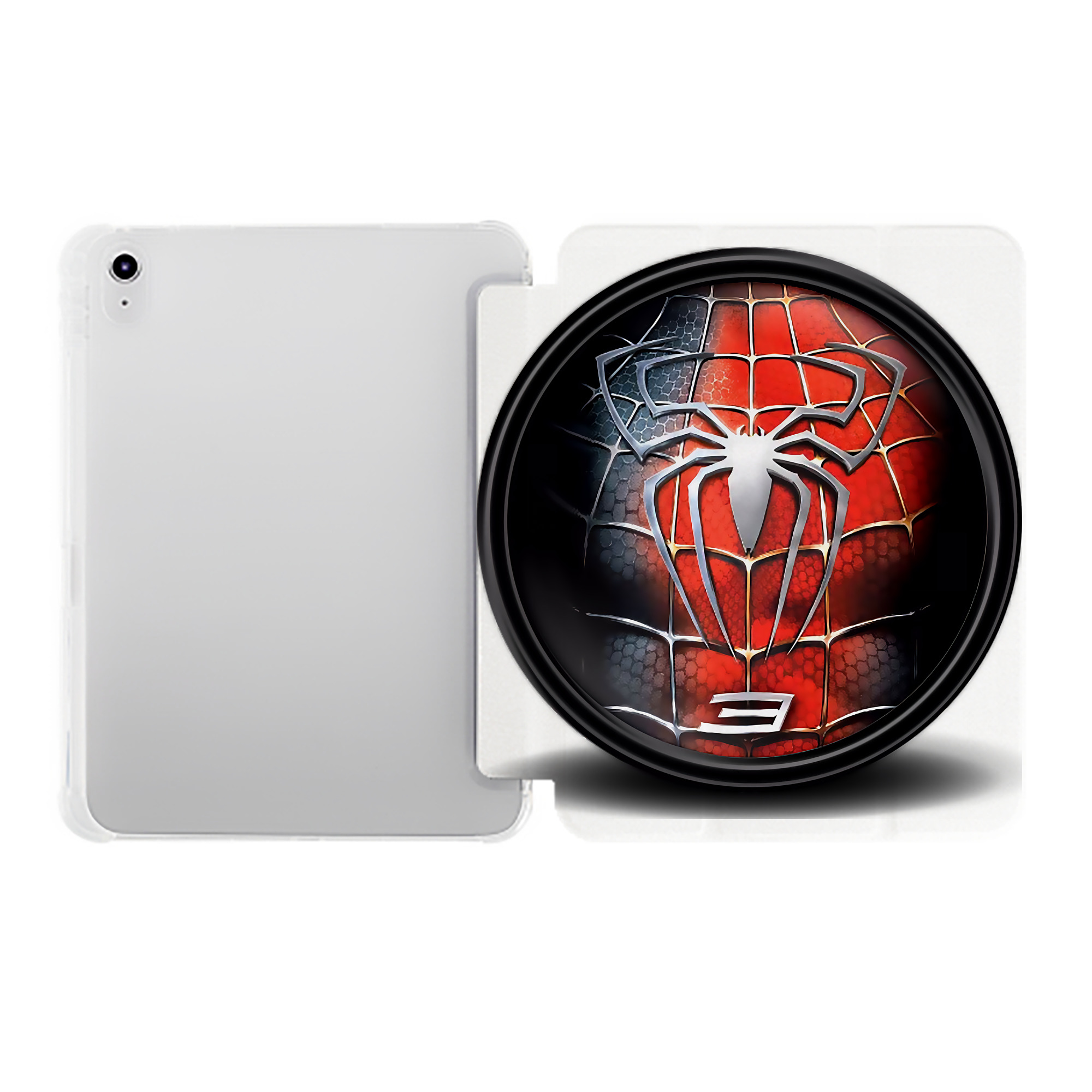 （画像用） Spider Man スパイダーマン IPad ケース ペン収納付き 三つ折りスタンド PUレザー×シリコン 対応機種9.5/10.5/10.9インチ